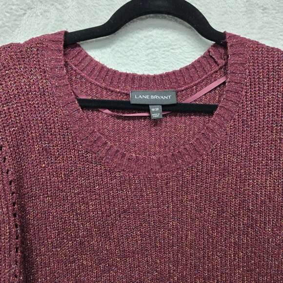 Lane Bryant 18/20 Plus Size Sweater Crew neck Long Sleeve Metalic threading - Picture 2 of 8